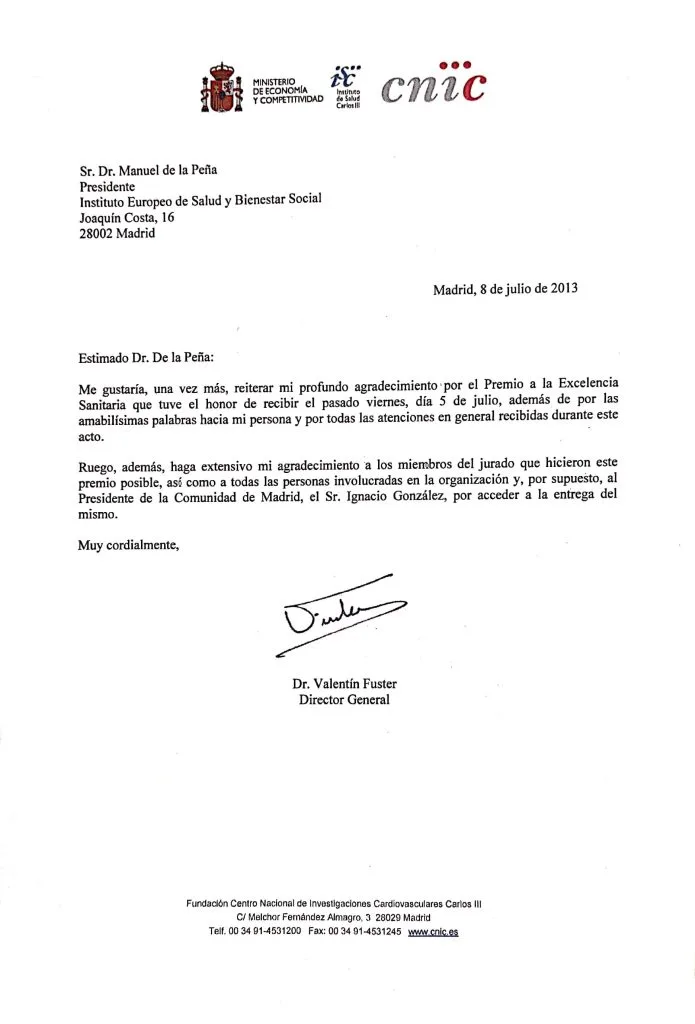 Escrito del CNIC
