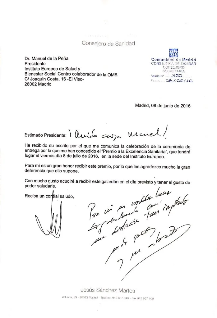 Consejo Sanidad reconocimiento
